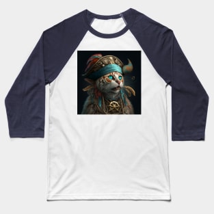 Pirate Cat Baseball T-Shirt